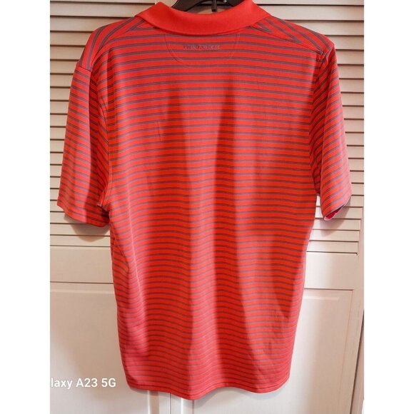 Under Armour Mens HeatGear Loose Fit Polo Shirt Red/Blue Striped LG 24" Armpit T - Picture 3 of 9
